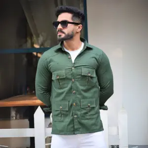 Hunter Green Cotton Twill Hunting Style Shirt - Buy Premium Field Wear | Jaipurio